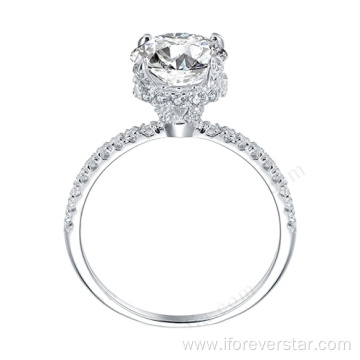 New Design White Moissanite Diamond Ring Engagement